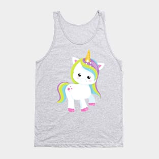 Rainbow Unicorn, Cute Unicorn, Magic Unicorn, Star Tank Top